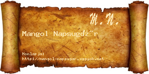 Mangol Napsugár névjegykártya
